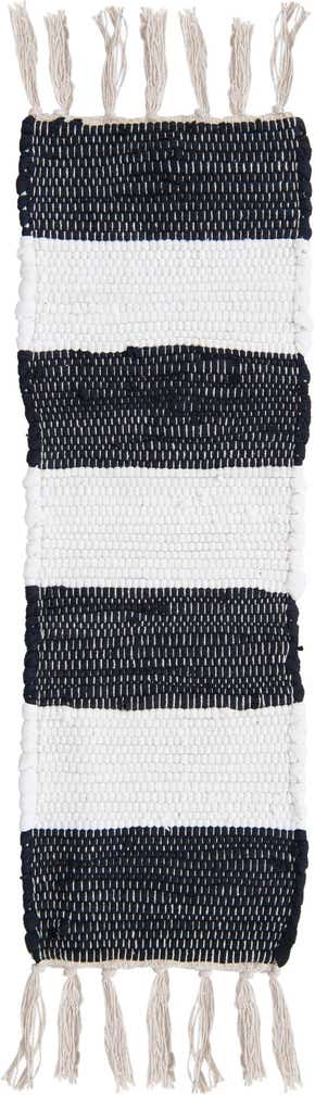 0' 9 x 2' 6 Hand Woven Chindi Rag Stair Rug