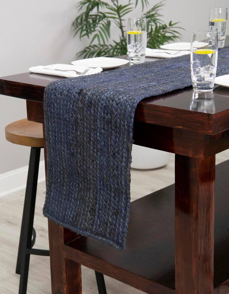 Detail image of 1' 2 x 5' 1 Handmade Braided Jute Table Runner Rug