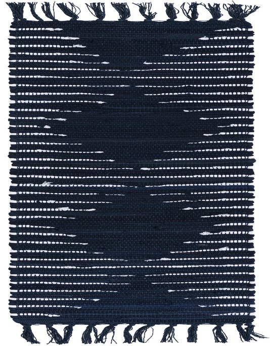 Detail image of 1' 2 x 4' 1 Hand Woven Chindi Cotton Table Runner Rug