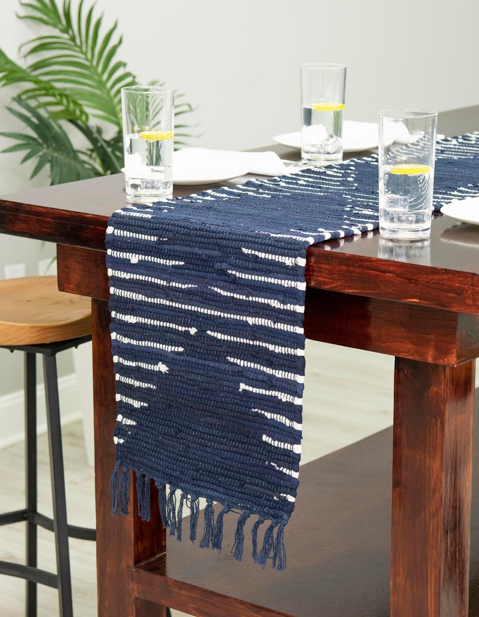 1' 2 x 5' 1 Hand Woven Chindi Cotton Table Runner Rug
