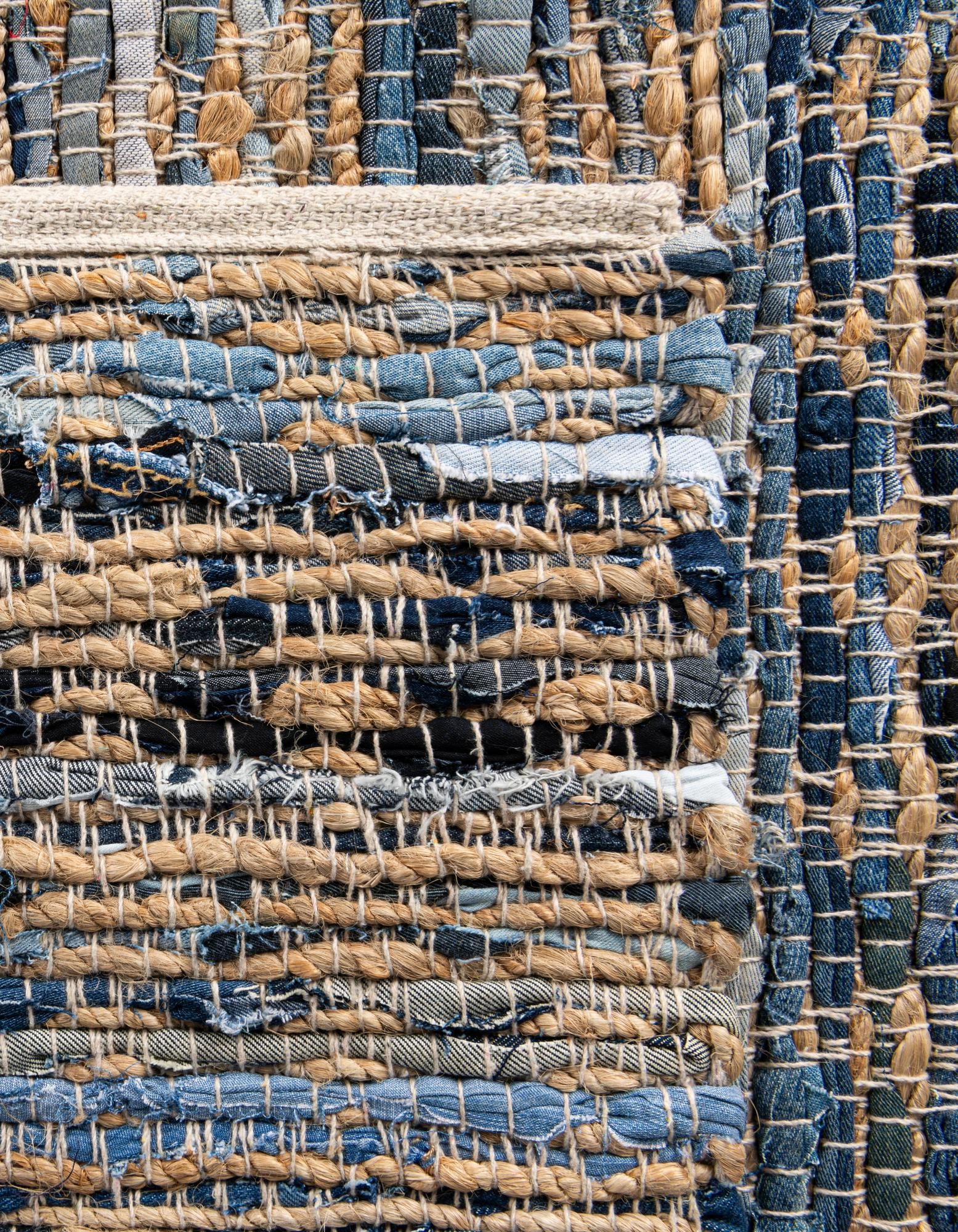 1' 2 x 6' 1 Hand Woven Chindi Jute Table Runner Rug