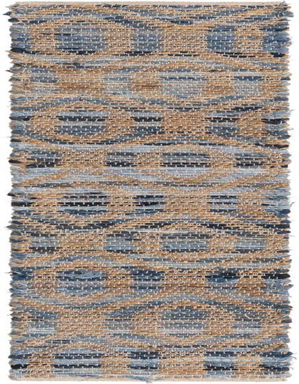Detail image of 1' 2 x 6' 1 Hand Woven Chindi Jute Table Runner Rug
