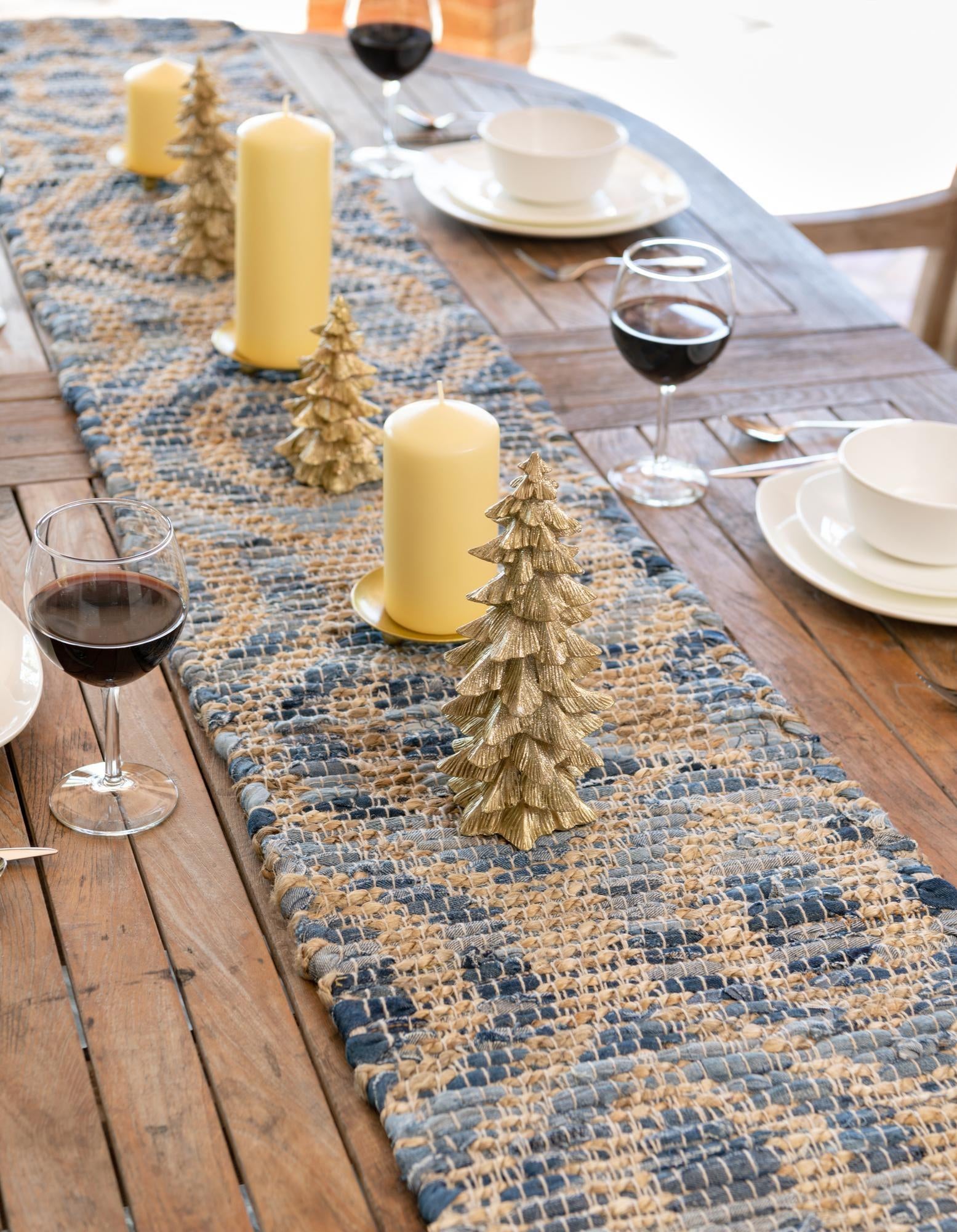 1' 2 x 5' Chindi Jute Table Runner Rug