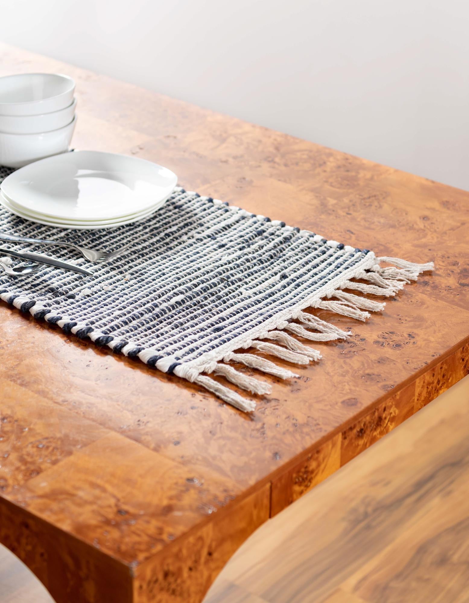 1' 2 x 10' Hand Woven Chindi Jute Table Runner Rug