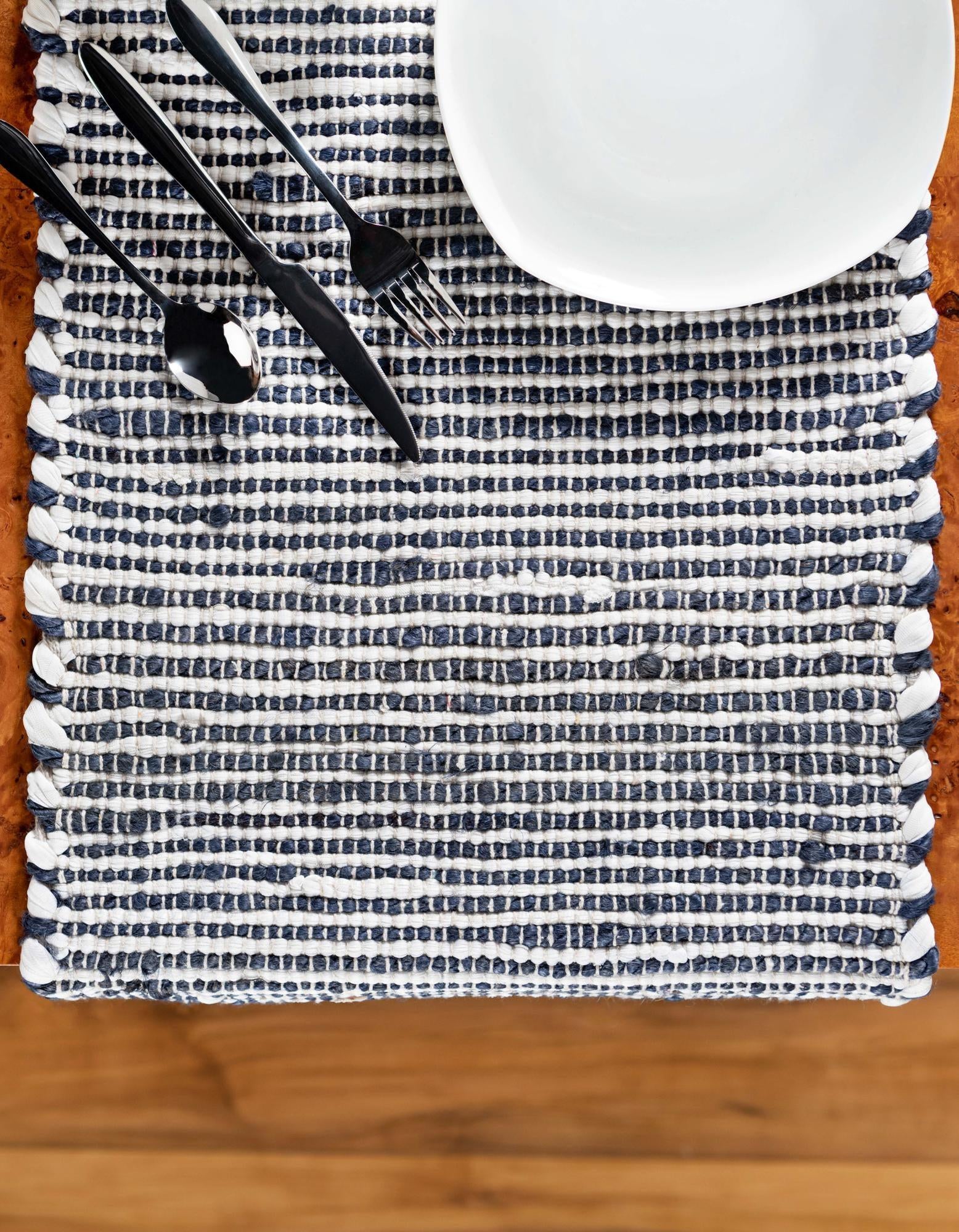 1' 2 x 10' Hand Woven Chindi Jute Table Runner Rug