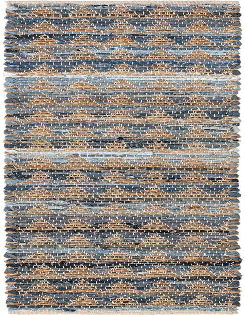 Detail image of 1' 2 x 5' 1 Hand Woven Chindi Jute Table Runner Rug