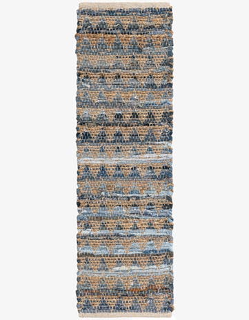 1' 2 x 4' 1 Hand Woven Chindi Jute Table Runner Rug