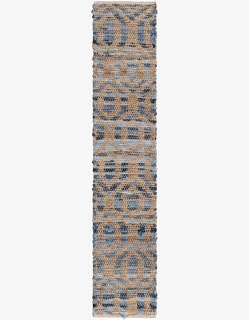 1' 2 x 6' 1 Hand Woven Chindi Jute Table Runner Rug