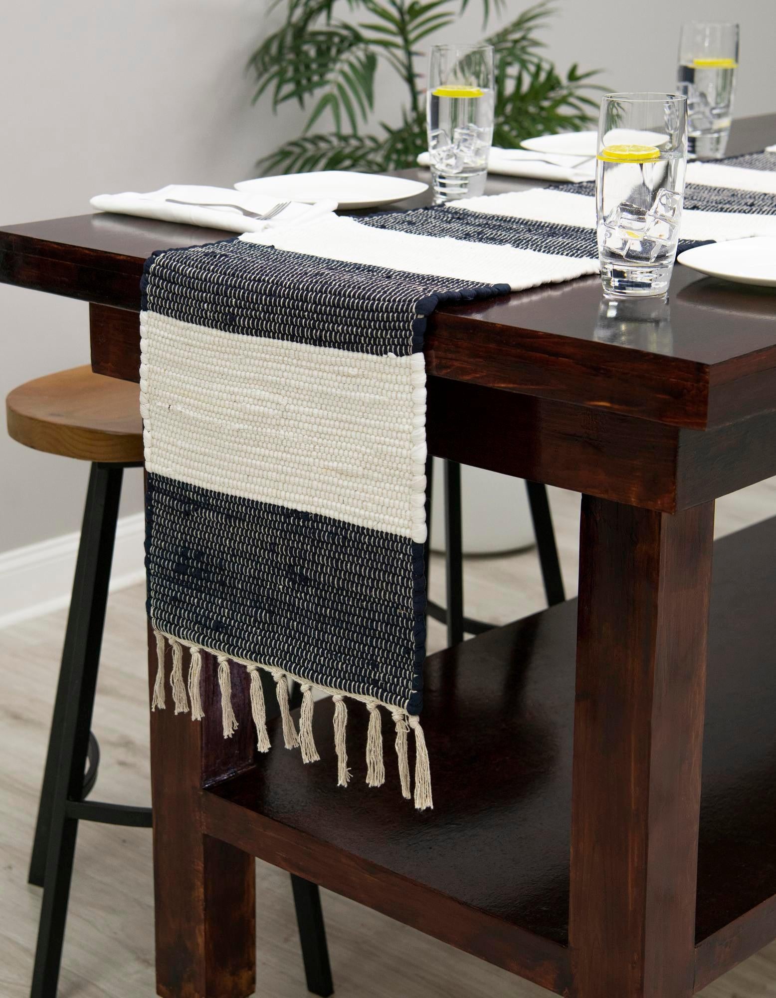 1' 2 x 5' 1 Hand Woven Chindi Rag Table Runner Rug