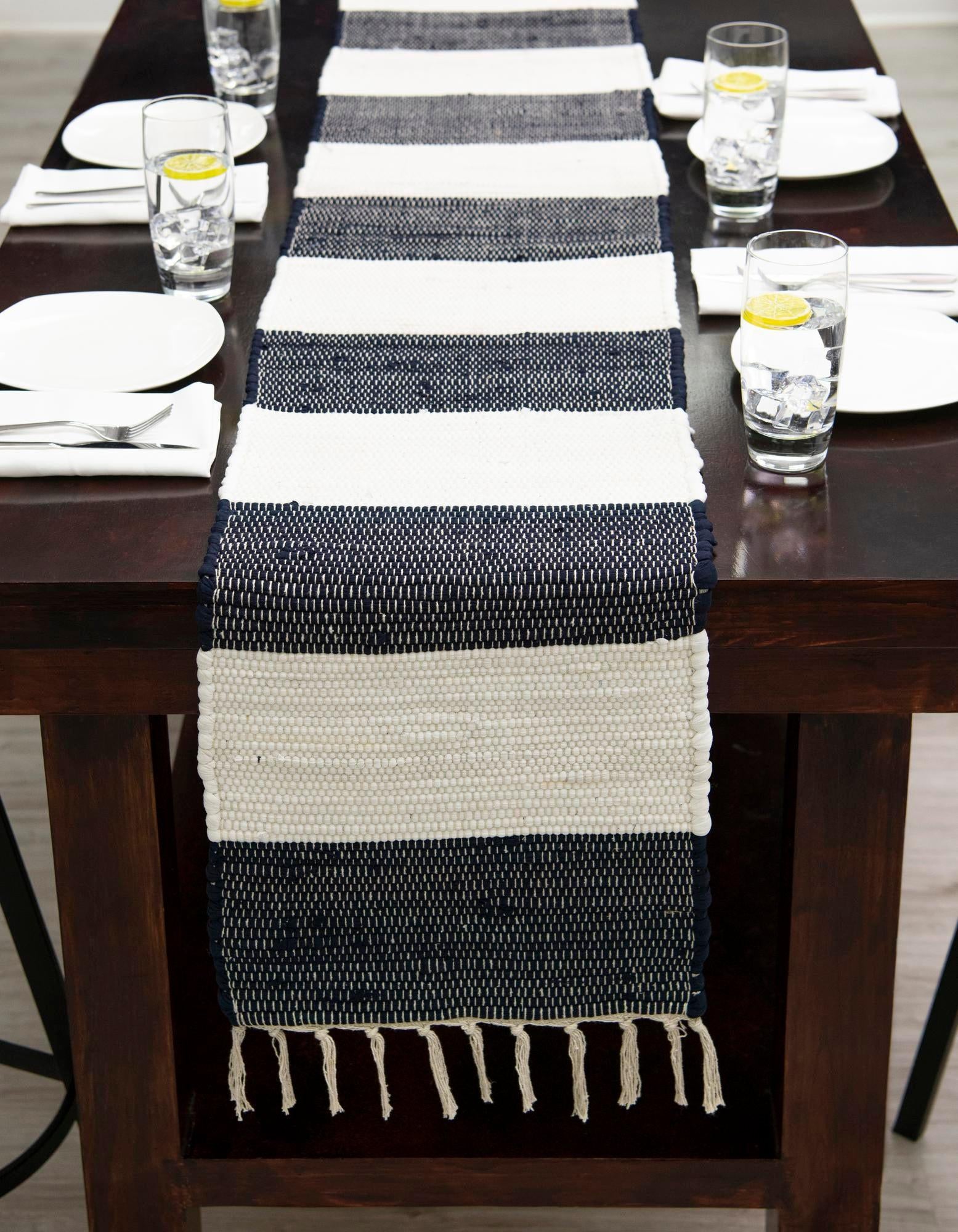1' 2 x 5' 1 Hand Woven Chindi Rag Table Runner Rug