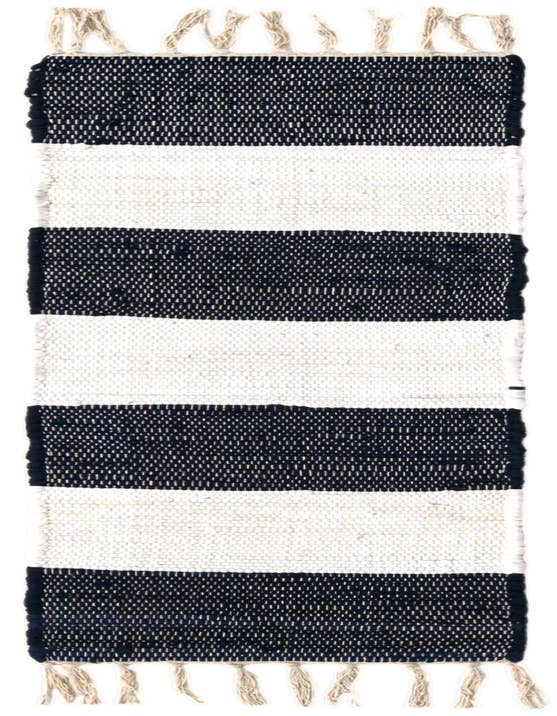 Detail image of 1' 2 x 4' 1 Hand Woven Chindi Rag Table Runner Rug