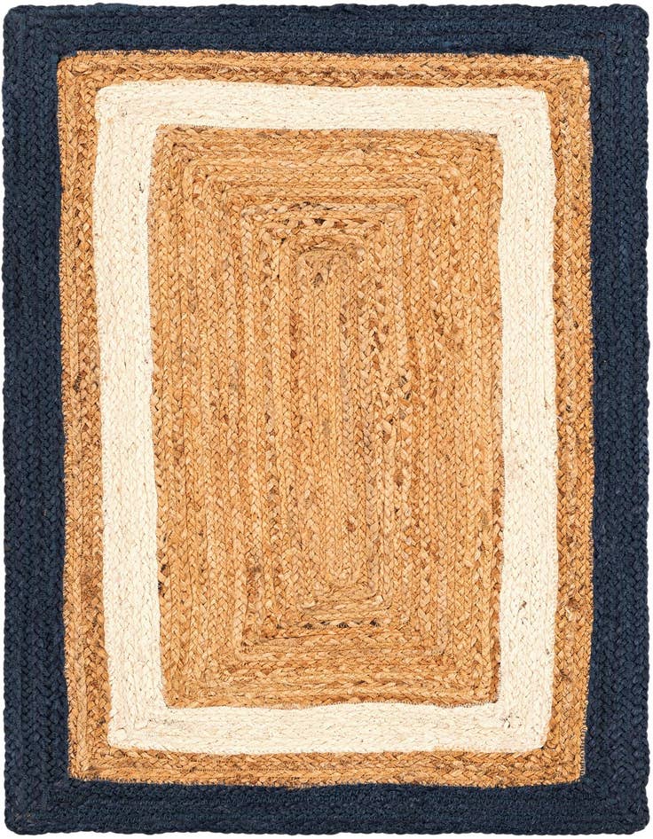 Detail image of 2' x 3' 1  Hand Braided Jute Rug