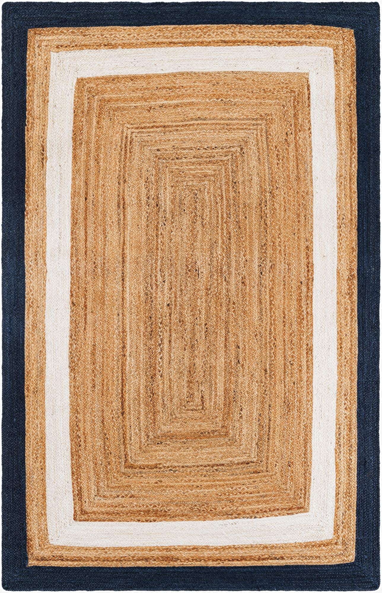 5' 1 x 8'  Hand Braided Jute Rug