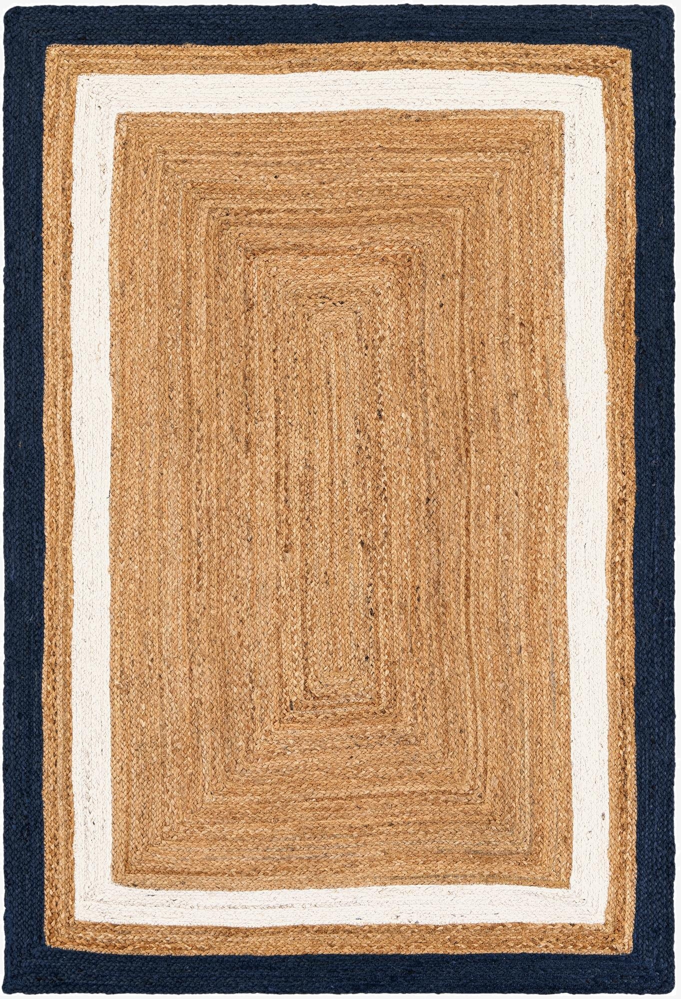 4' 1 x 6' 1  Hand Braided Jute Rug