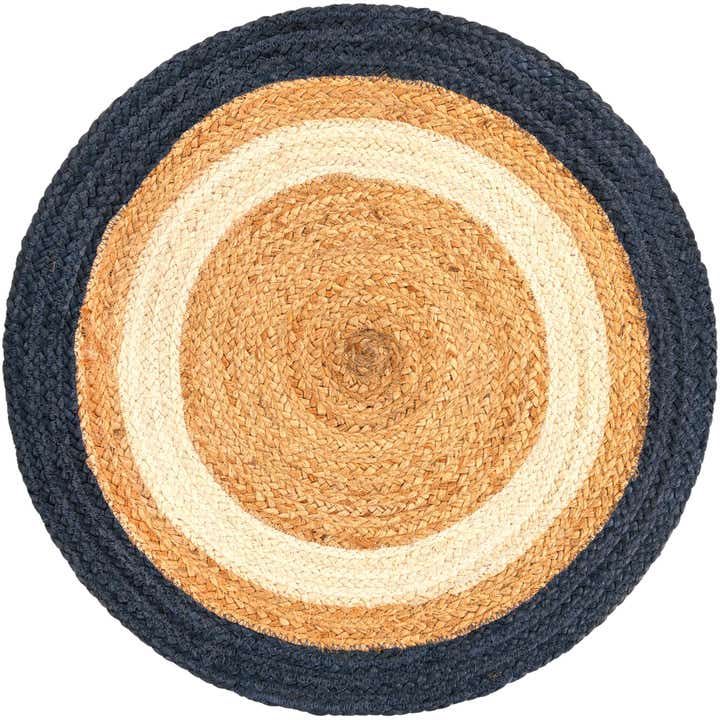 2' x 2' Handmade Braided Jute Round Rug