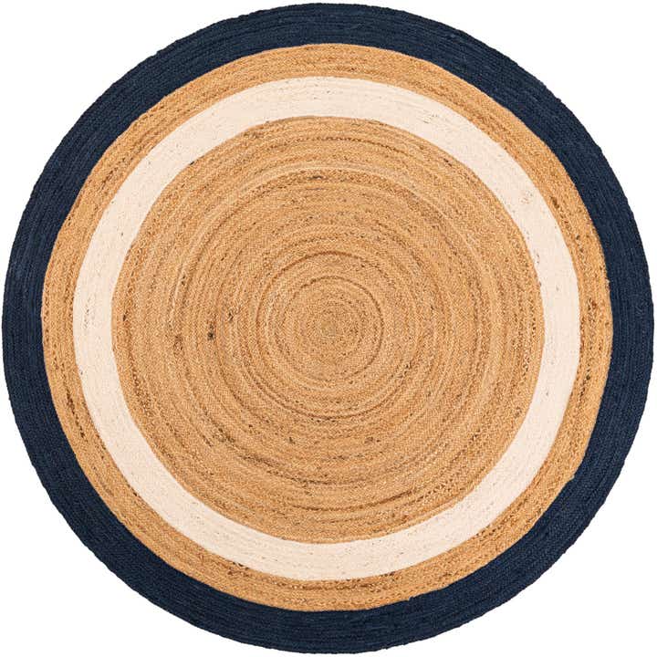 6' 1 x 6' 1 Handmade Braided Jute Round Rug
