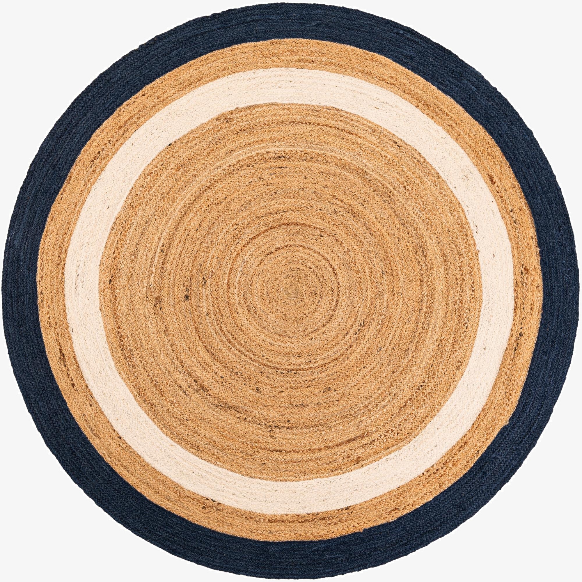 6' 1 x 6' 1  Hand Braided Jute Round Rug