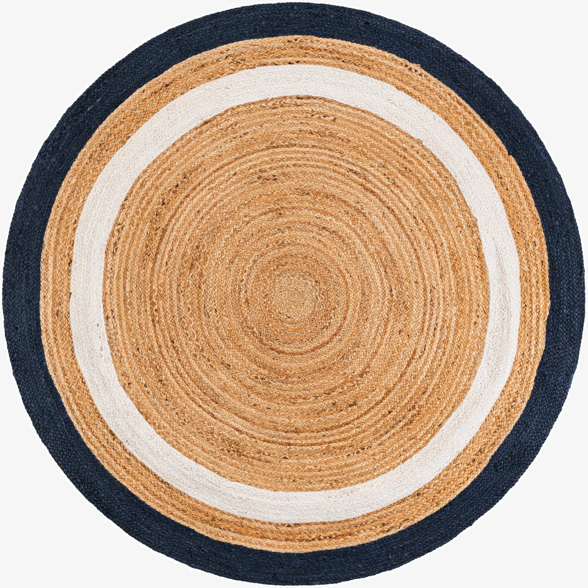 5' 1 x 5' 1  Hand Braided Jute Round Rug