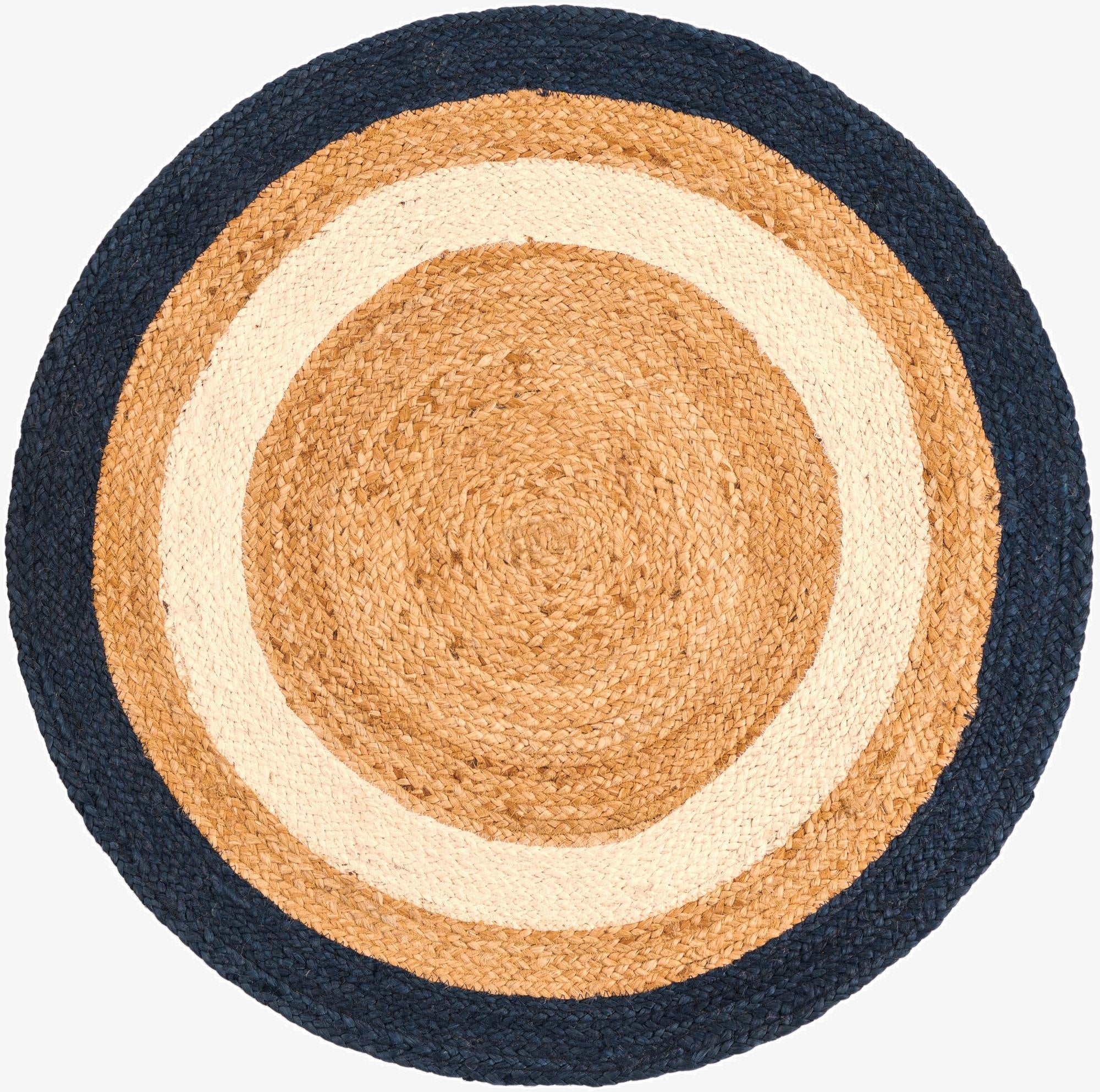3' 1 x 3' 1  Hand Braided Jute Round Rug