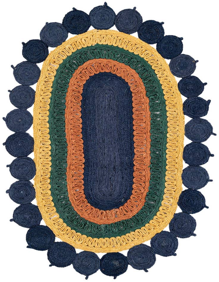 Detail image of 4' 1 x 6' 1  Hand Braided Jute Oval Rug