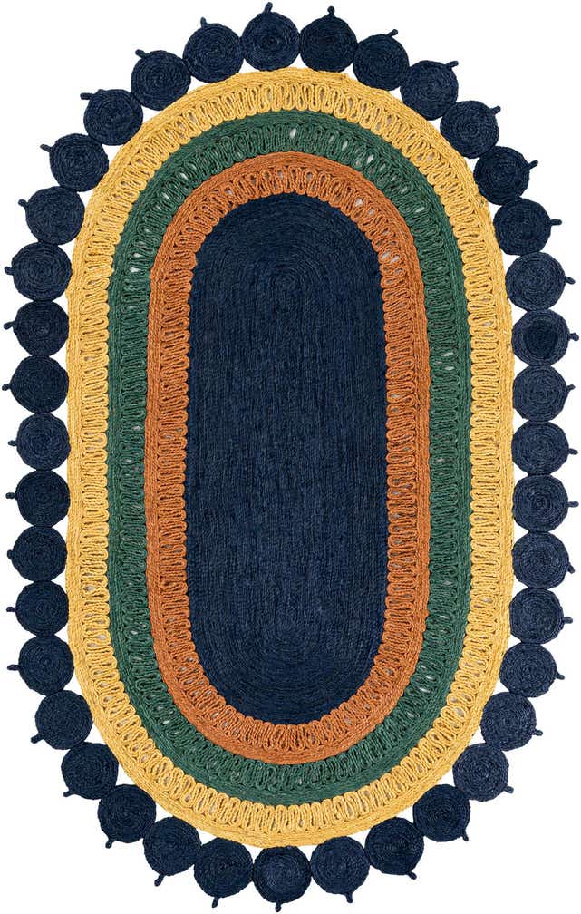 5' 1 x 8' Handmade Braided Jute Oval Rug
