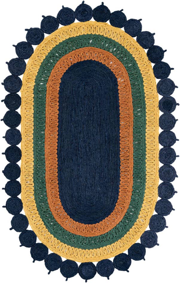 Detail image of 5' 1 x 8' Handmade Braided Jute Oval Rug