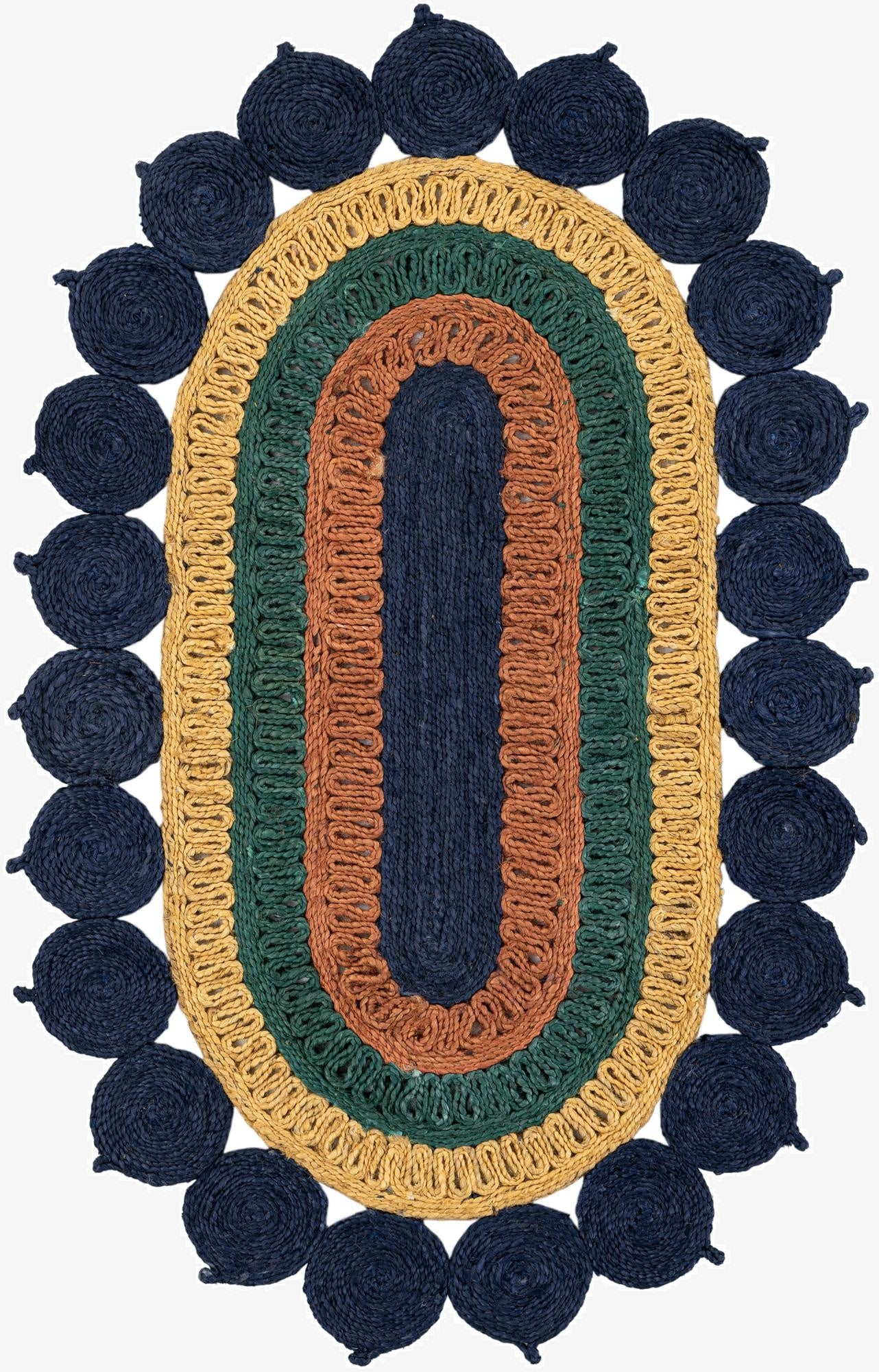 3' 1 x 5' 1  Hand Braided Jute Oval Rug