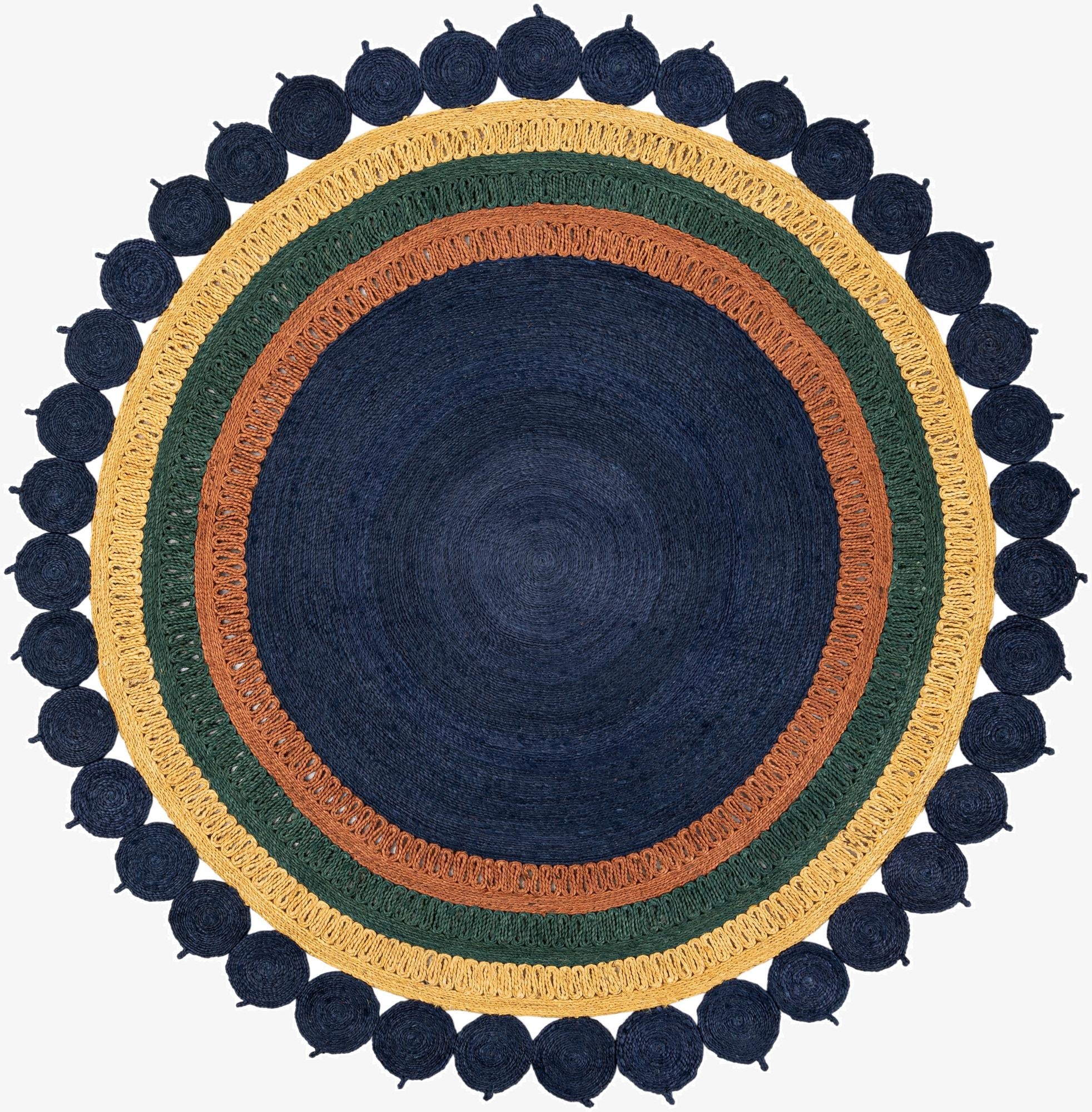 7' 10 x 7' 10  Hand Braided Jute Round Rug
