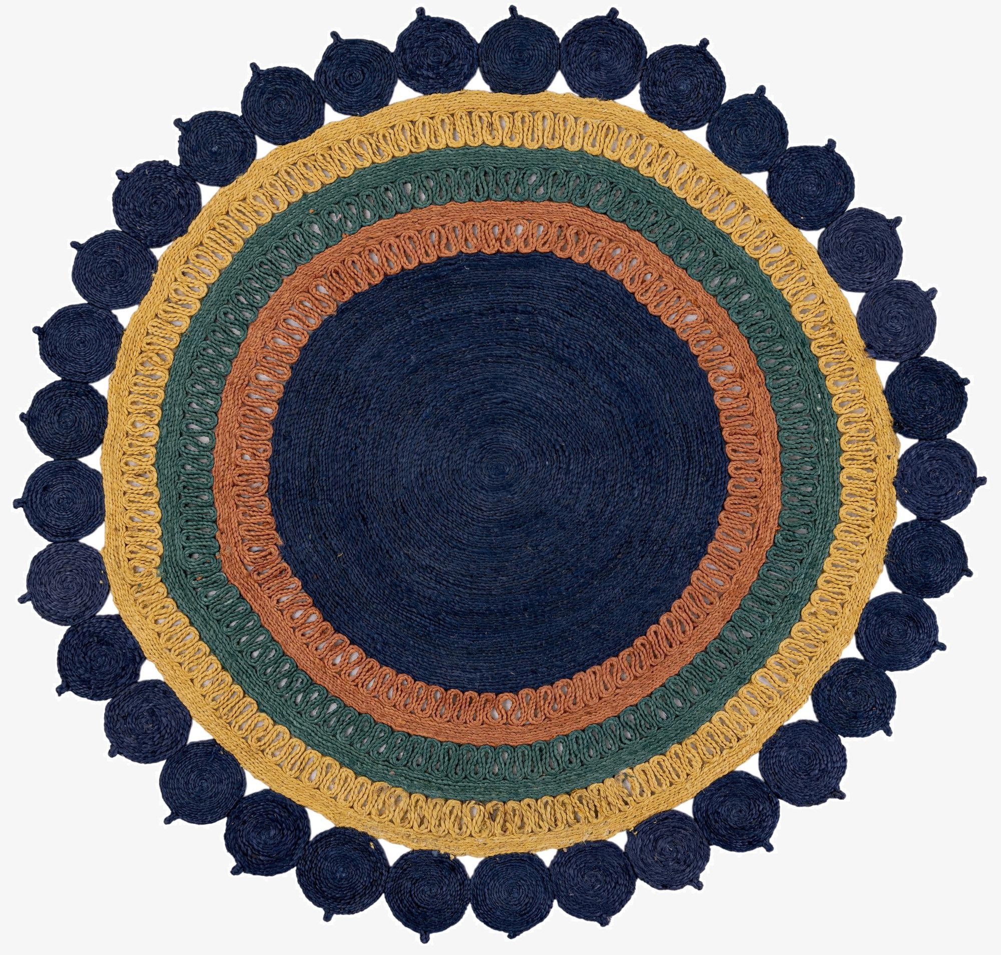 6' 1 x 6' 1  Hand Braided Jute Round Rug