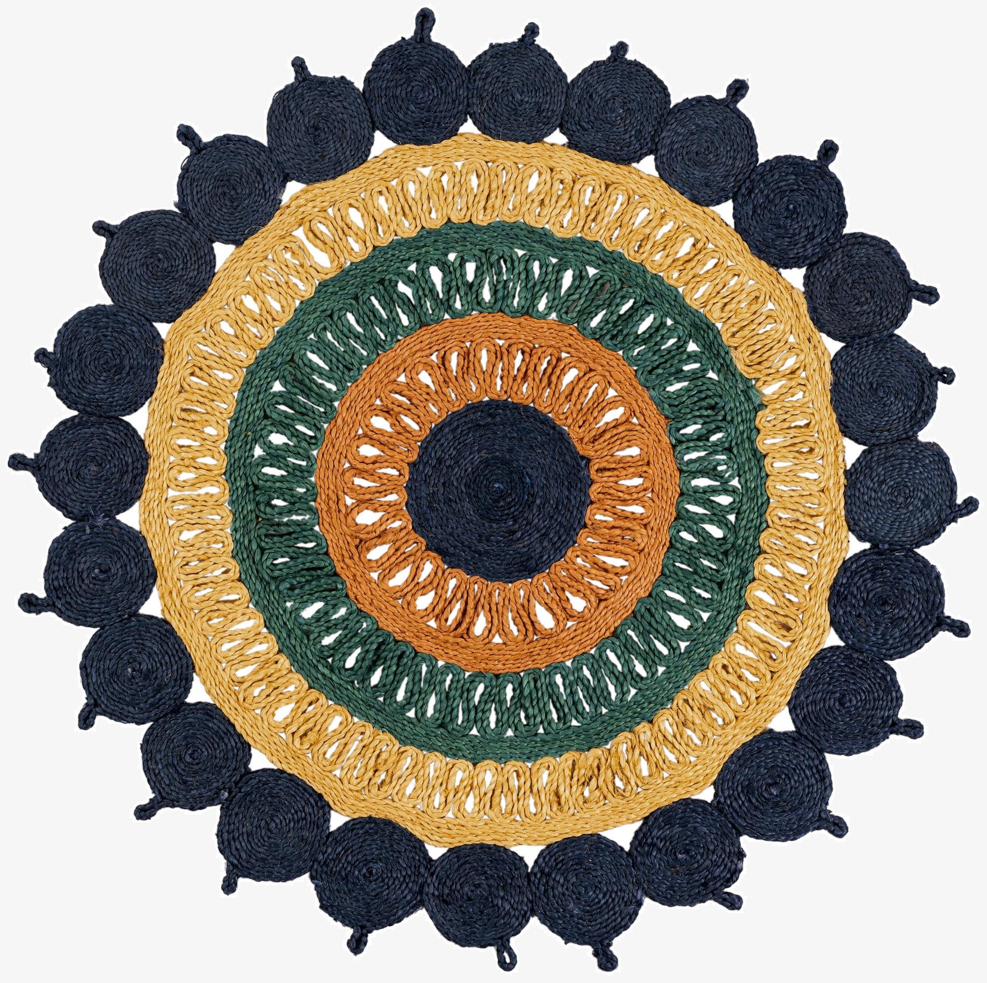 4' 1 x 4' 1  Hand Braided Jute Round Rug