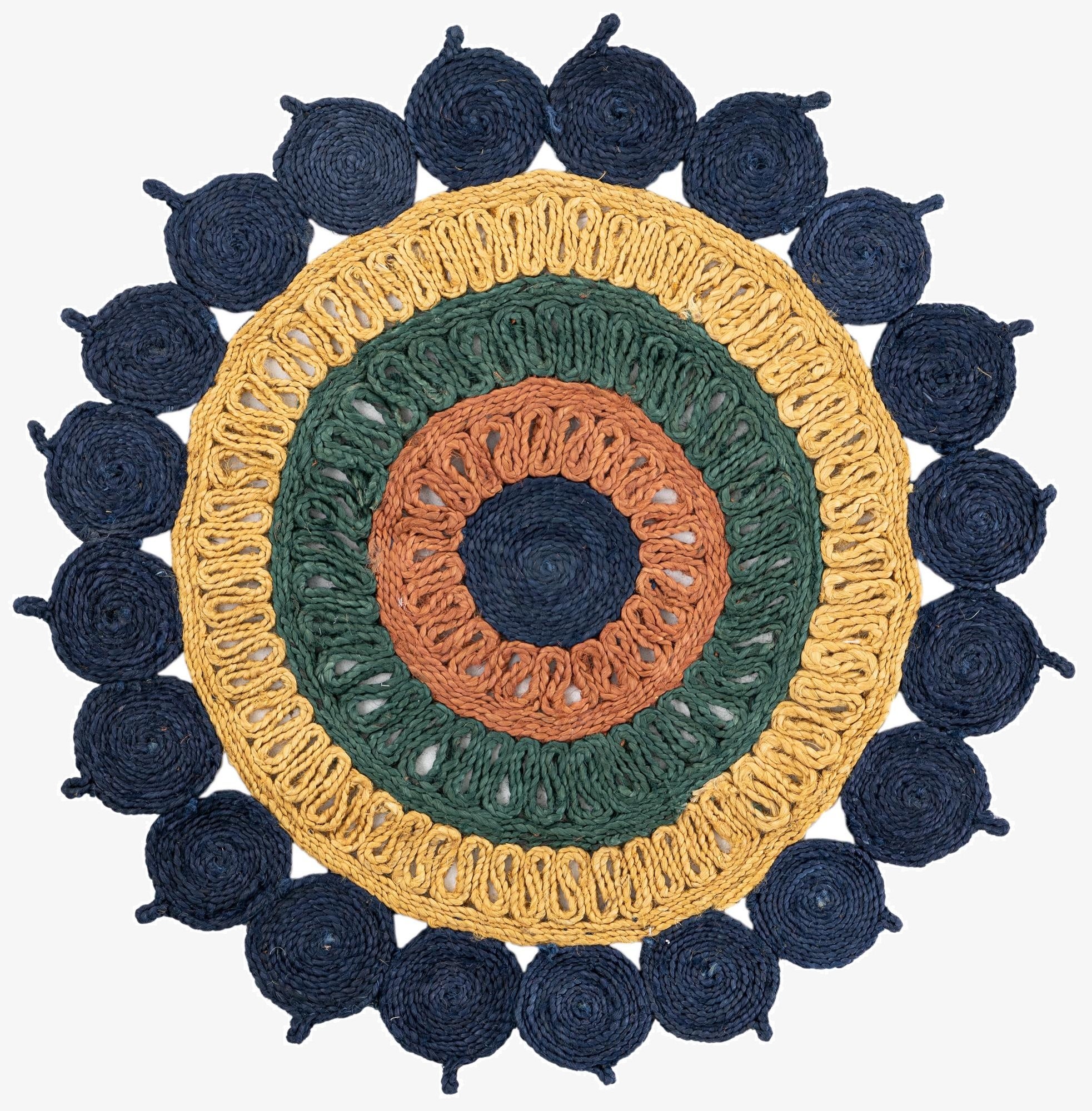 3' 1 x 3' 1  Hand Braided Jute Round Rug