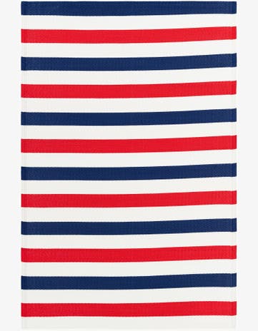 Navy Bue and Red Easy-Clean Vista Breeze Indoor / Outdoor Rug