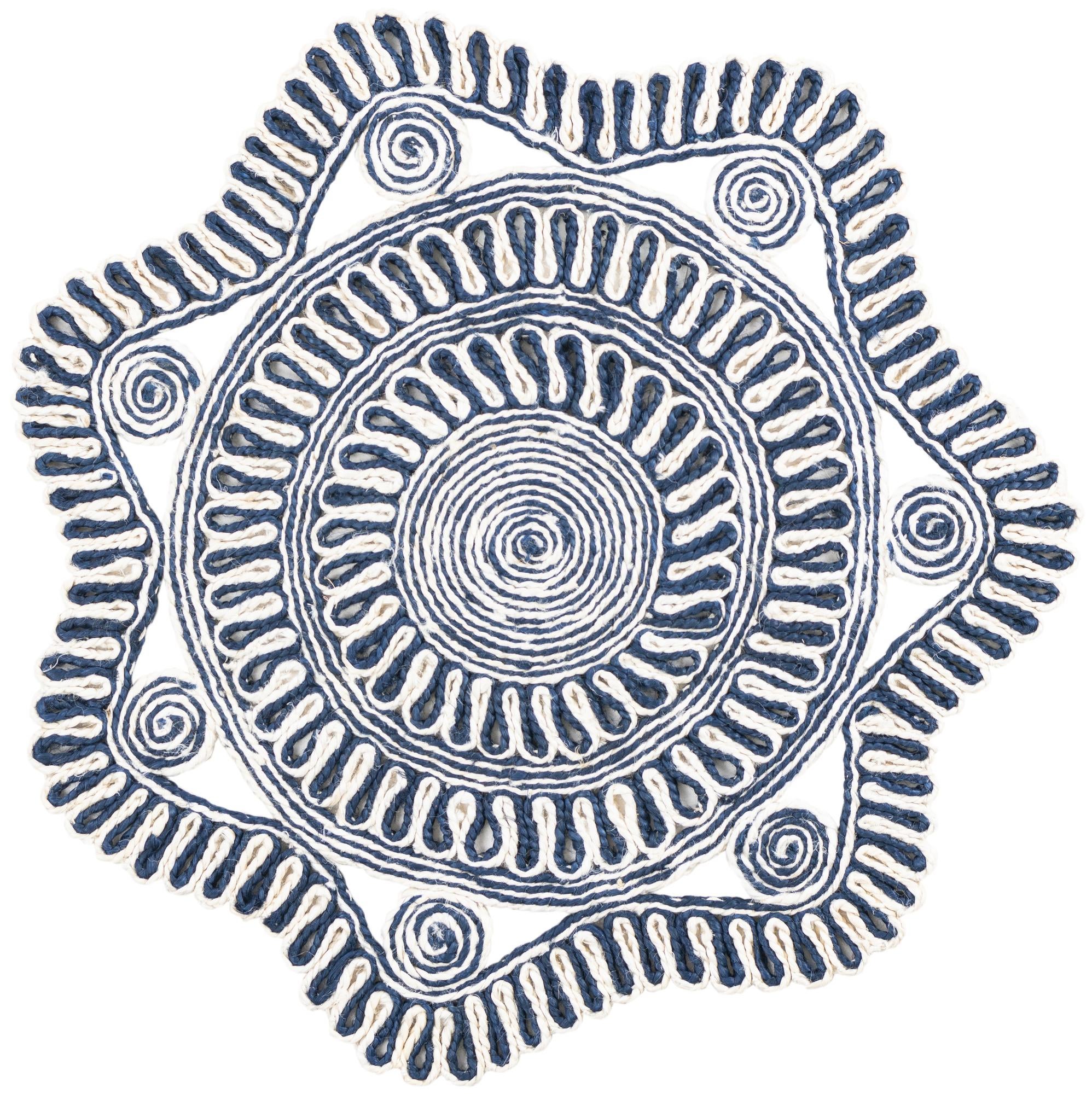 3' x 3' Handmade Braided Jute Round Rug