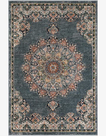 Neale · Border rug, slate blue