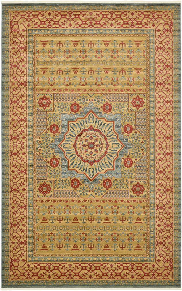 10' 8 x 16' 5 Nesbitt · Medallion rug, gold and red