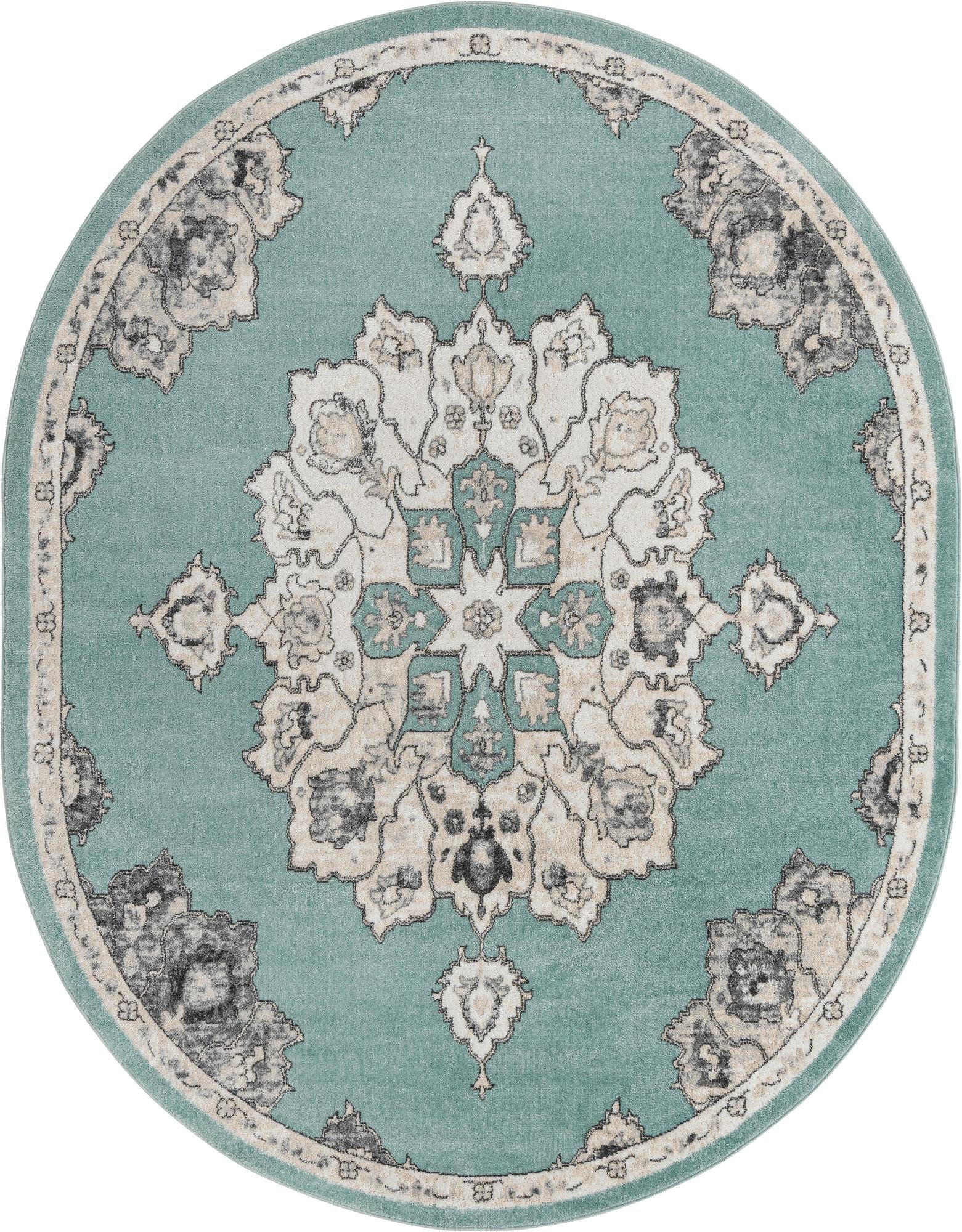 Nettle · Medallion rug, aqua