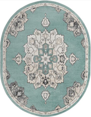 Nettle · Medallion rug, aqua