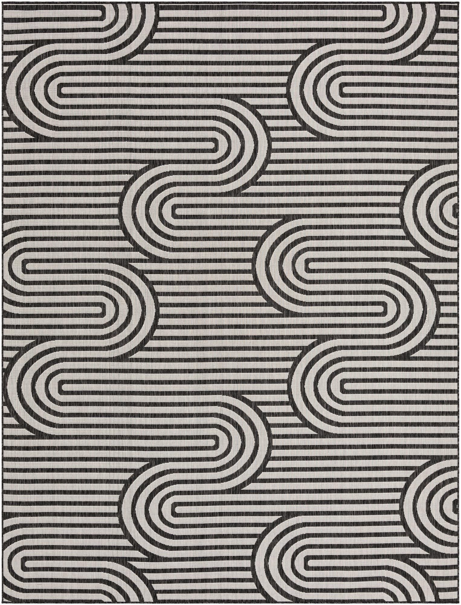 Northam · Abstract Outdoor Rug, black and white