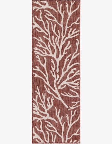Northfield · Floral / botanical Outdoor Rug, rust red