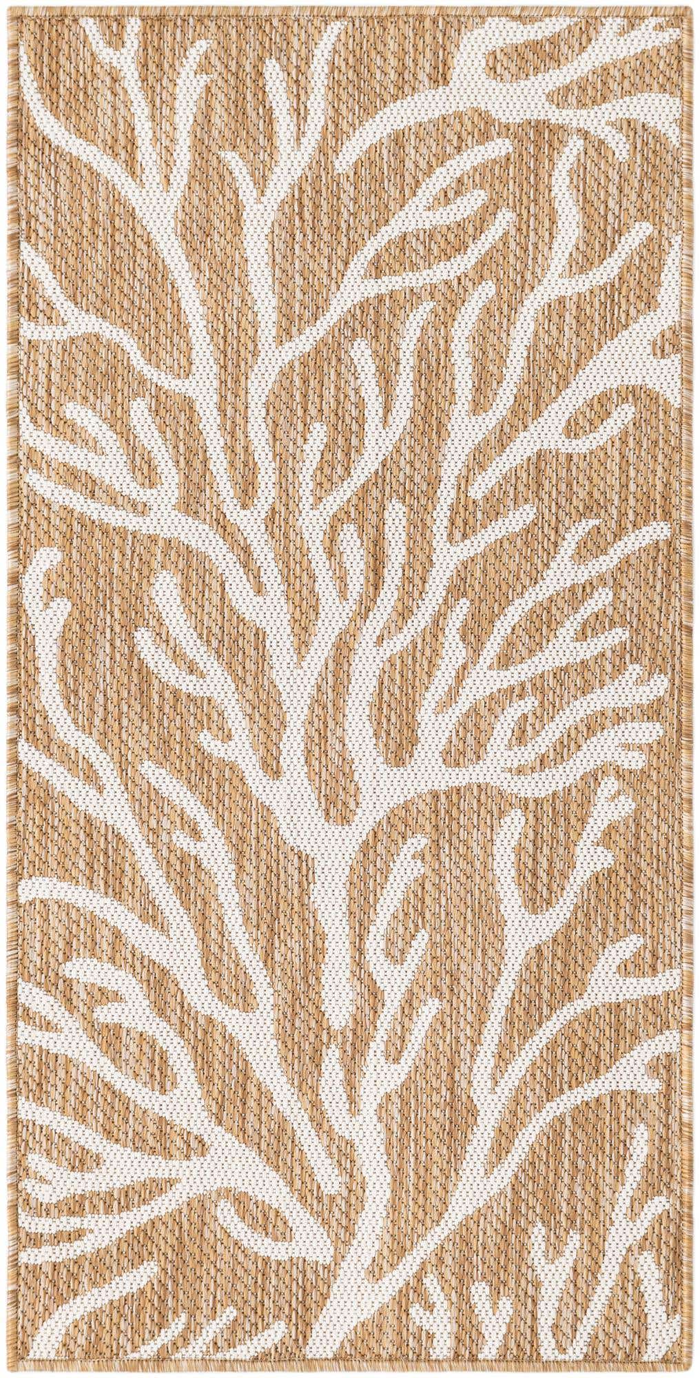 2' x 4' Northfield · Floral / botanical Outdoor Rug, taupe