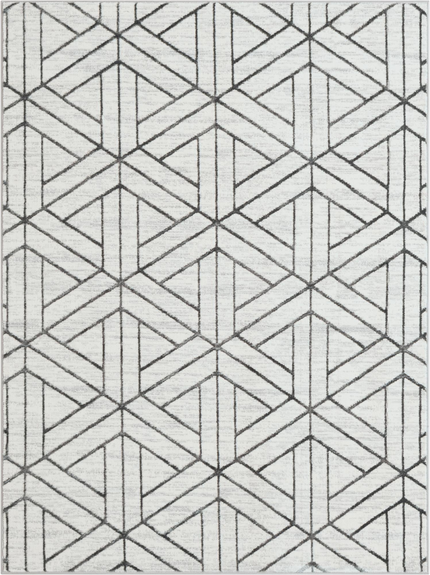 5' 3 x 7' Norwood · Geometric rug, white
