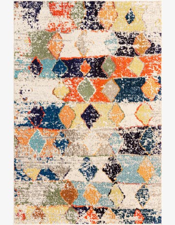 4' x 6' Oakes · Abstract Washable Rug, ivory