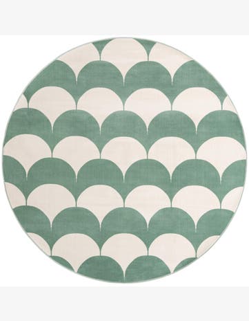 7' 10 x 7' 10 Ocala · Geometric rug, soft green