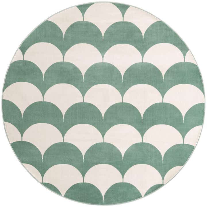 7' 10 x 7' 10 Ocala · Geometric rug, soft green