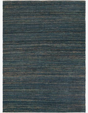 Ocean Blue Hand Woven Palm Beach Jute Rug