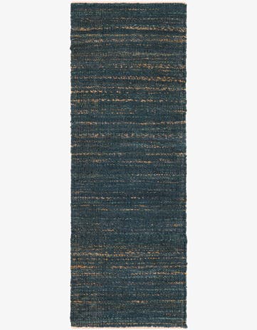 Ocean Blue Hand Woven Palm Beach Jute Runner Rug