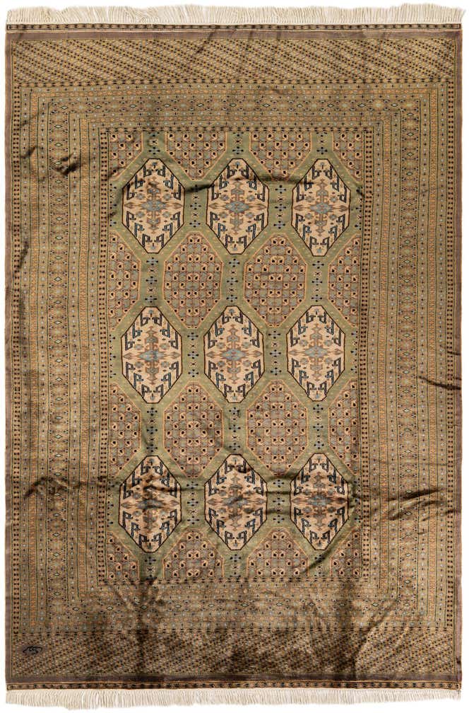 185cm x 275cm anudado a mano Bokhara Alfombra Oriental Lana