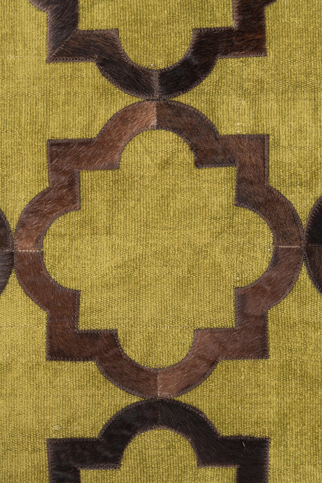 3' 9 x 5' 9 Cowhide Leather Rug