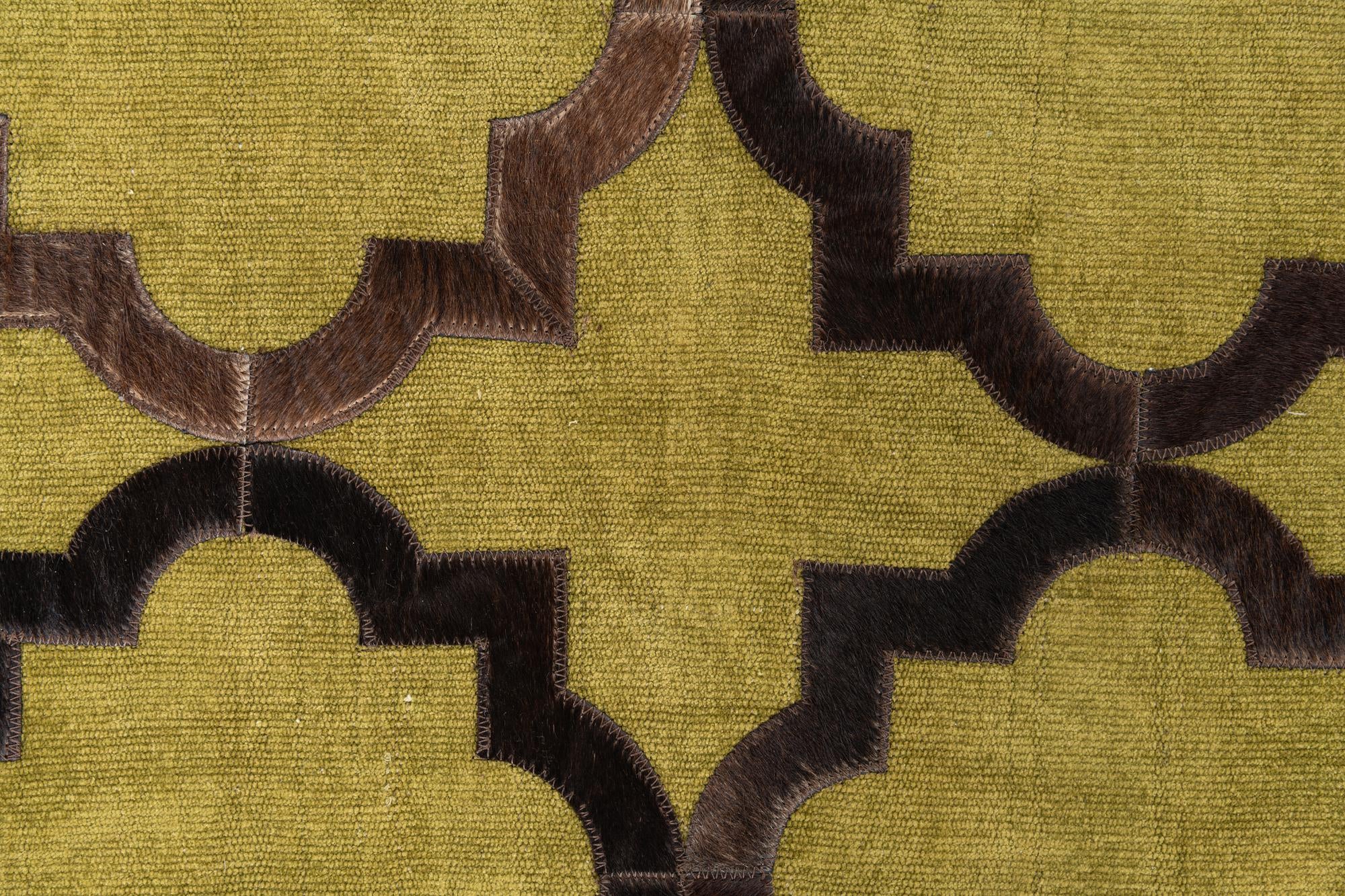 3' 9 x 5' 9 Cowhide Leather Rug