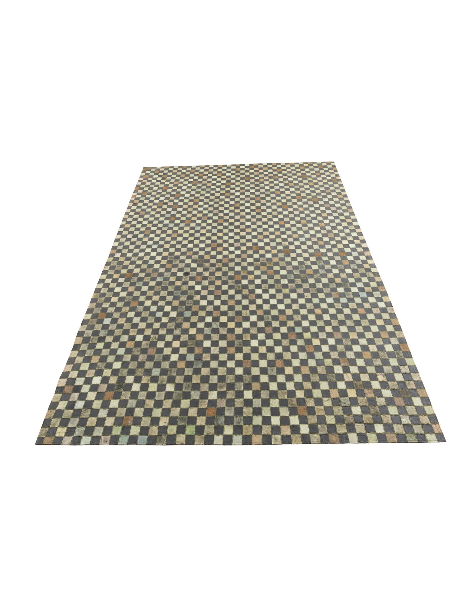 5' 3 x 7' 5 Cowhide Leather Rug